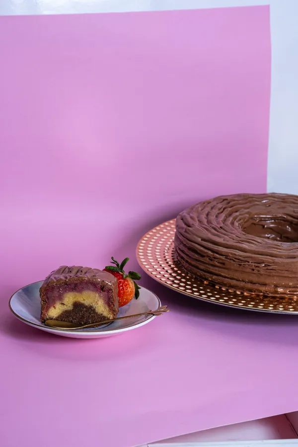 Chocolate sobre rosa