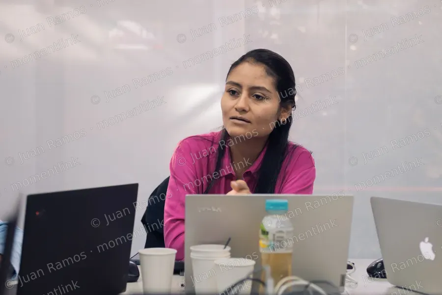 Mujer, personas y computador