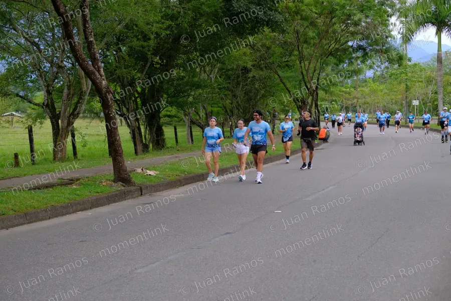 Personas, caminata y carrera
